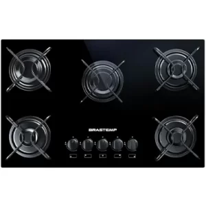 Cooktop 5 bocas Brastemp com grades piatina e acendimento automático - BDD75AE BIVOLT