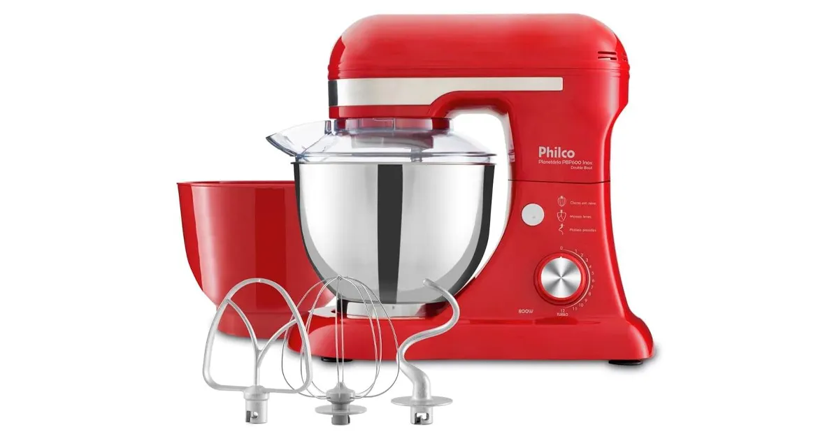 batedeira planetária vermelha