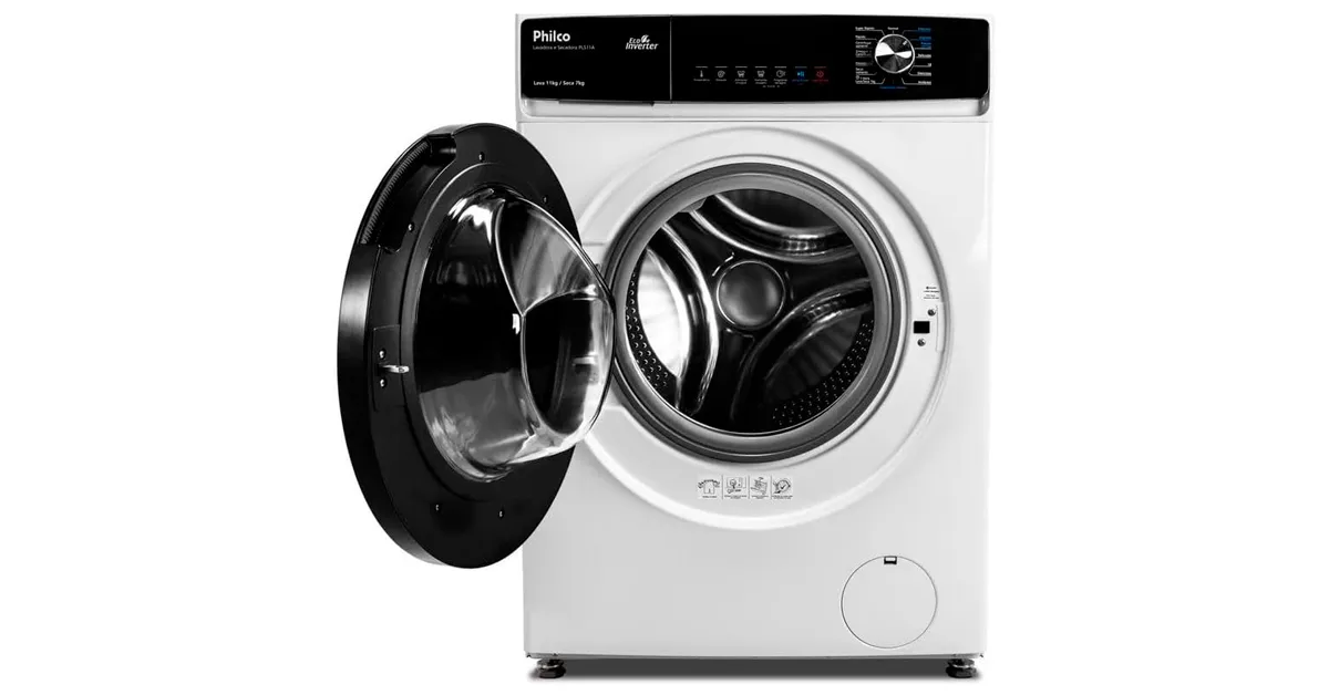 Lava e Seca Philco 11kg Pls11a Eco Invertplus 16 Programas Lavagem Branca